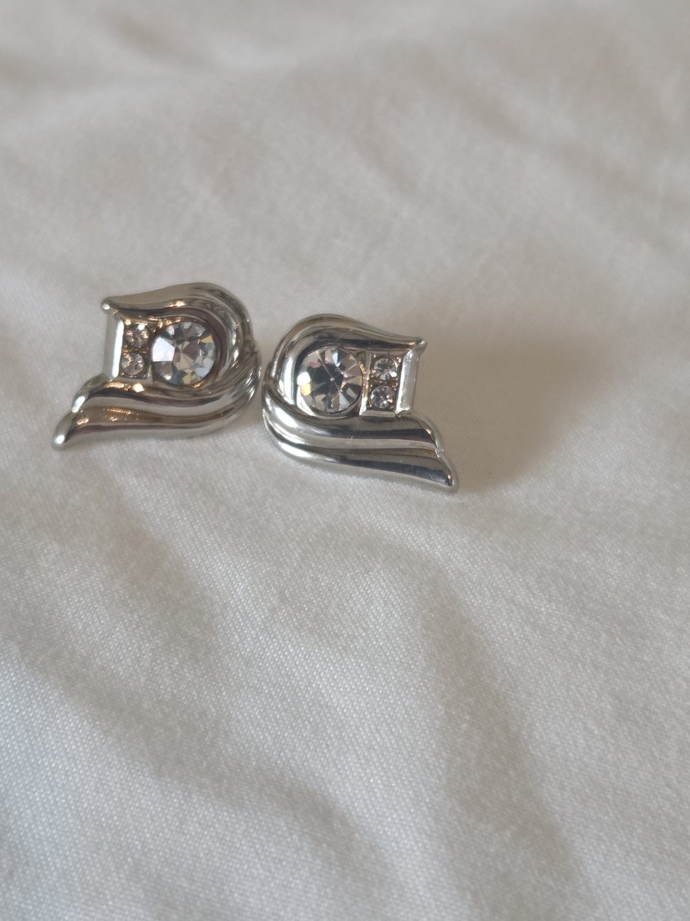Silver Crystal Accent Women's Earrings - Owl